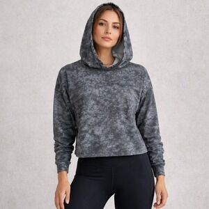 FOR THE REPUBLIC Gray  Hoodie Acid Wash Size S Relaxed Athleisure